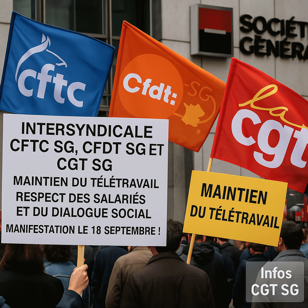 Intersyndicale : Maintien du télétravail, Respect des salariés et du dialogue social - Manifestation le 18 septembre