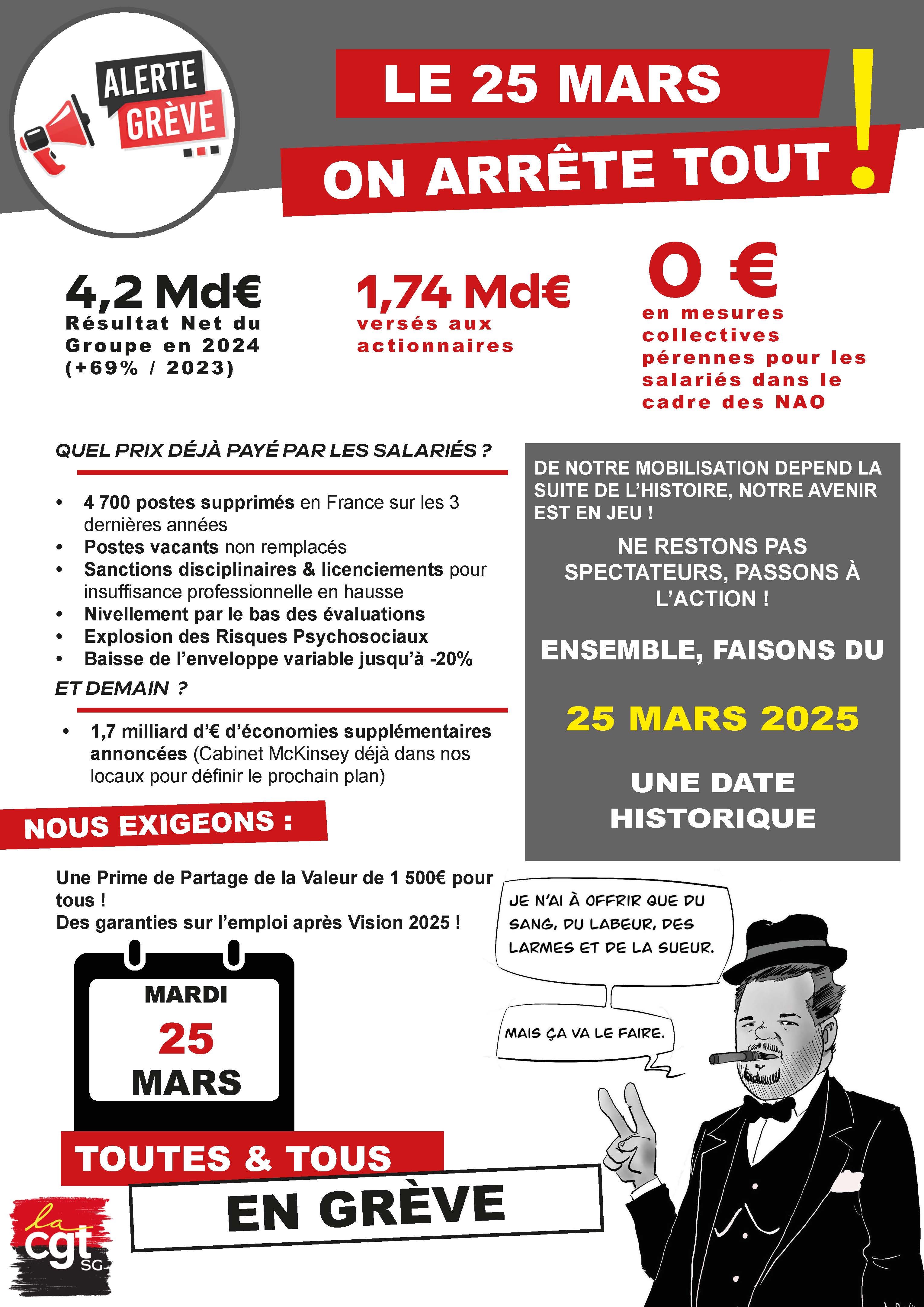 Tract grève 25 mars 2025 CGT SG Page 1